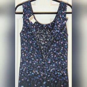 Coldwater Creek Sleeveless Rayon Dress, Women's Size 10 Blue Purple Floral